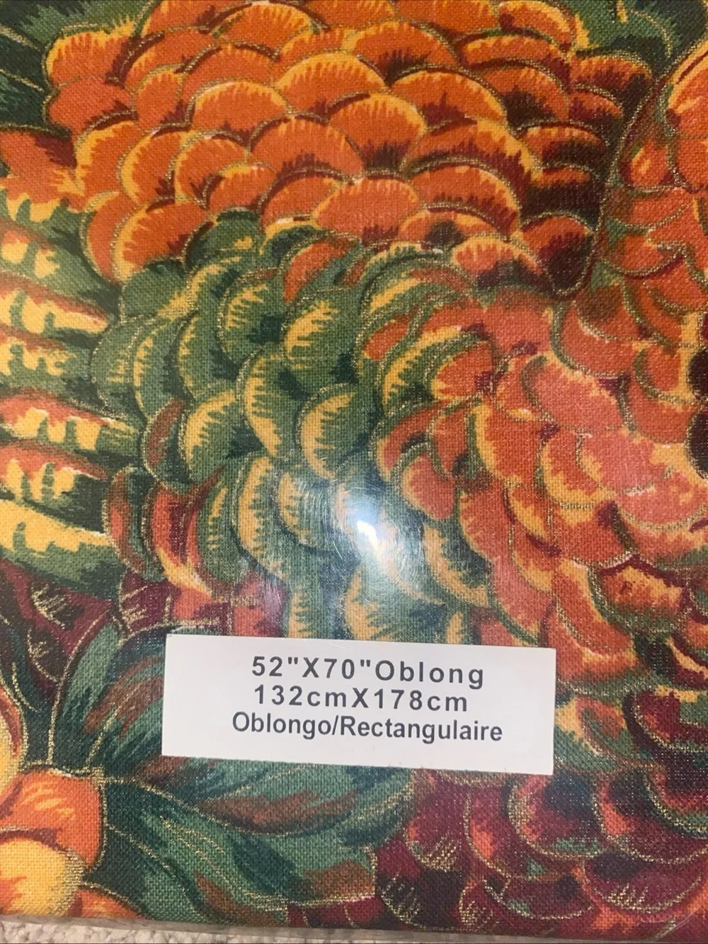 Bardwil‎ Seasons Turkey Thanksgiving VTG Tablecloth 52”x70” Oblong Autumn Hill